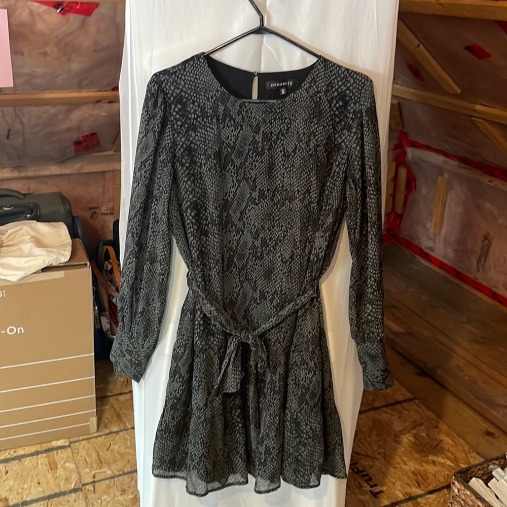 Dynamite snakeskin print dress